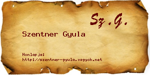 Szentner Gyula névjegykártya