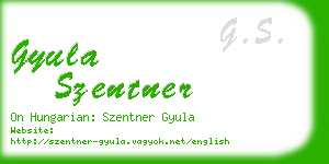 gyula szentner business card